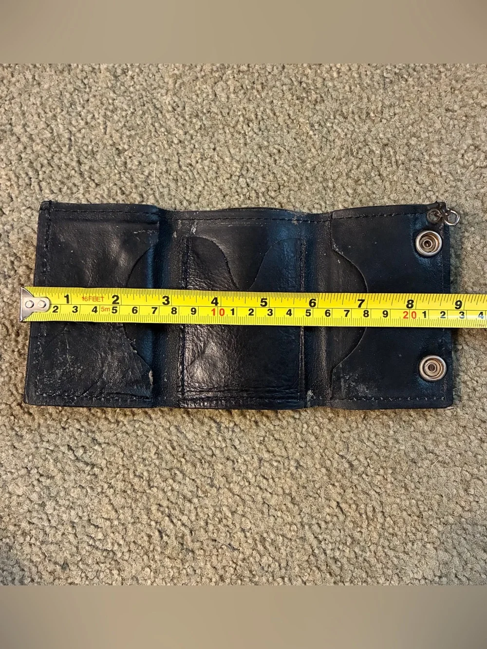 Harley-Davidson Black Leather Trifold Men's Wallet Logo Snap Biker Motorcycle